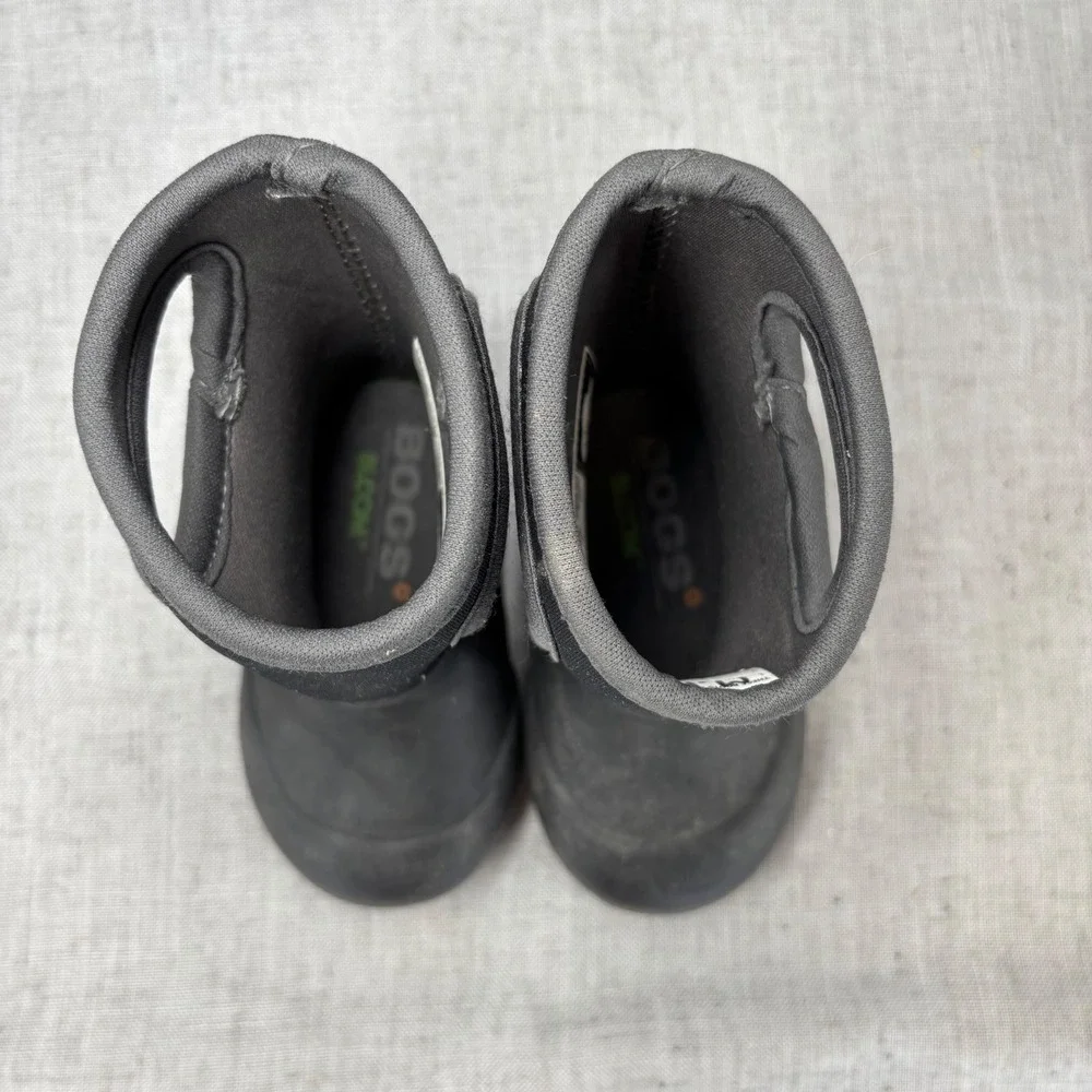 Bogs Classic Solid Kids Black Waterproof Insulated Rain Boots Toddler Size 4
